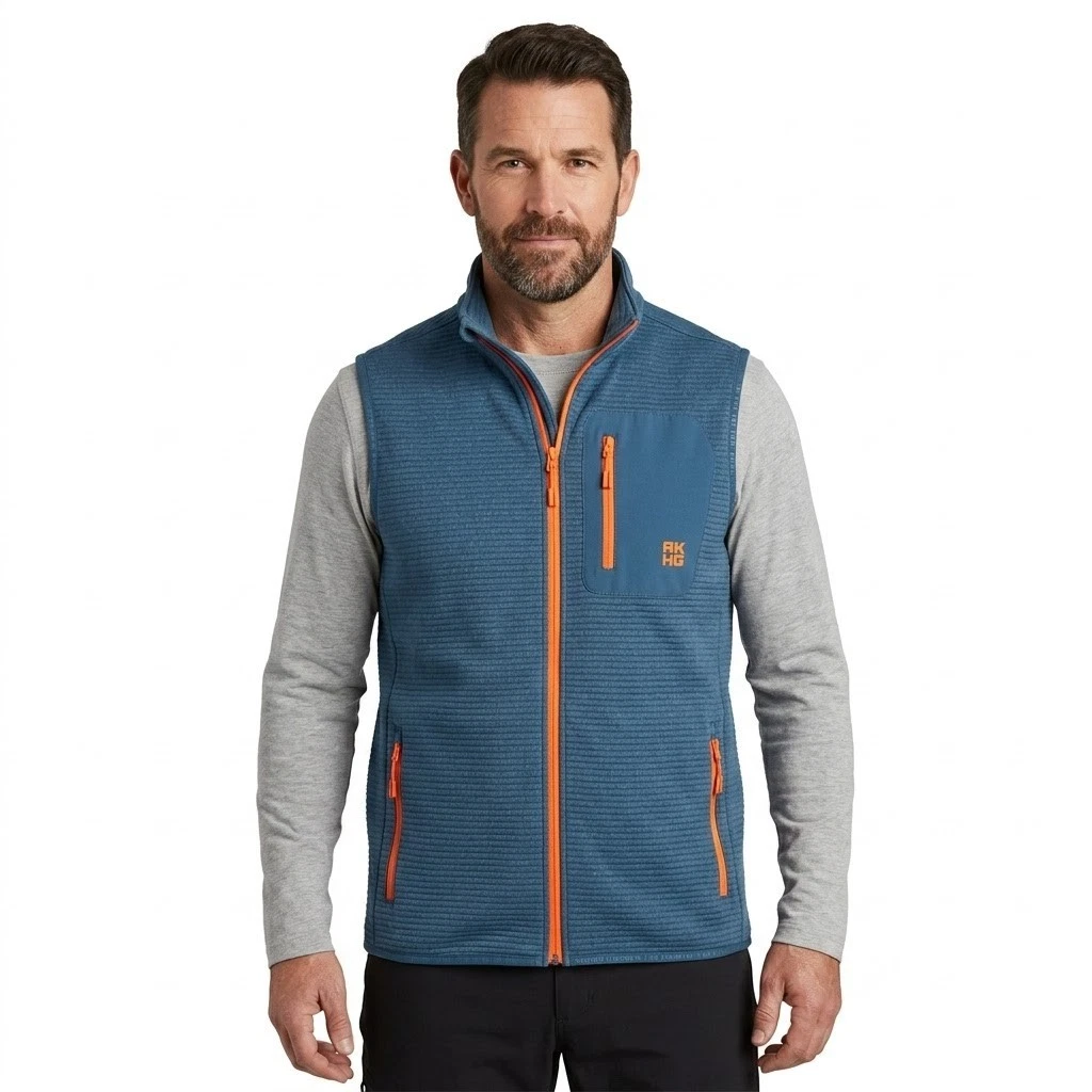 Duluth Alaskan Hardgear Gauntlet Grid Fleece Vest Mens M Blue Outdoors Fishing