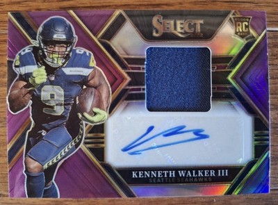 2022 Panini Select Kenneth Walker III Rookie Patch Auto Purple /49 Seahawks