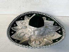 Vintage Pigalle Sombrero XXXXX Green Velvet, Silver Sequins-Horseshoe Design