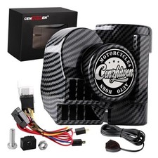 Motorcycle Air Horn Kit 12V 150db Super Loud Car Horn, carbon fibre with button