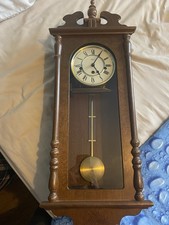 Hermle 8 day regulator wind up mechanical pendulum Chime Wall Clock exc cond