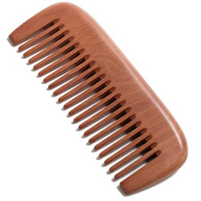 Wooden Comb Labor Comb Wide Tooth for Hair Growth - Peach Wood      