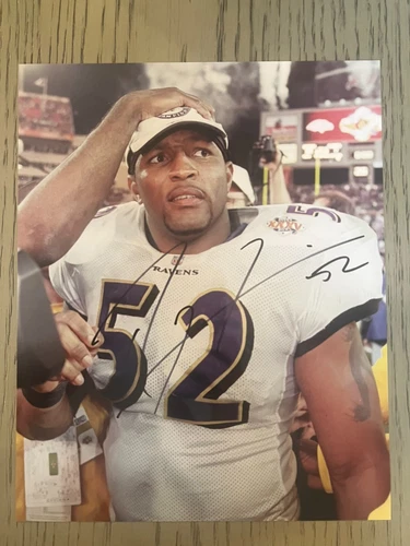 Ray Lewis Baltimore Ravens Super Bowl Autographed 8x10 Photo