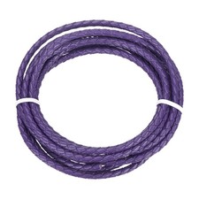 Braided Leather Cord 4mmx2m Round Braided Faux Leather Bolo String Dark Purple