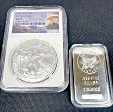 2015 American Silver Eagle MS70 NGC First Releases + Sunshine Mint 1oz Bar