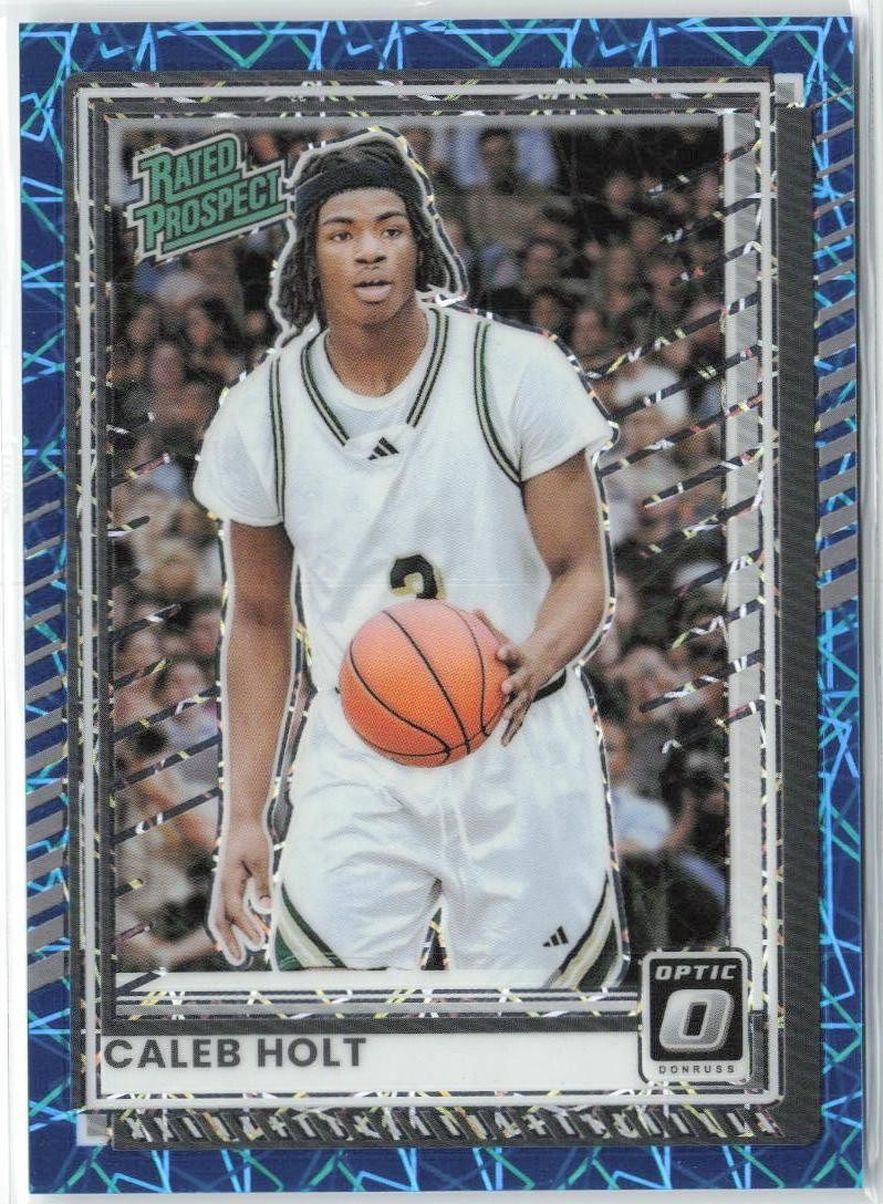 2025-26 Donruss #65 Caleb Holt Optic Neon Blue Velocity #/25