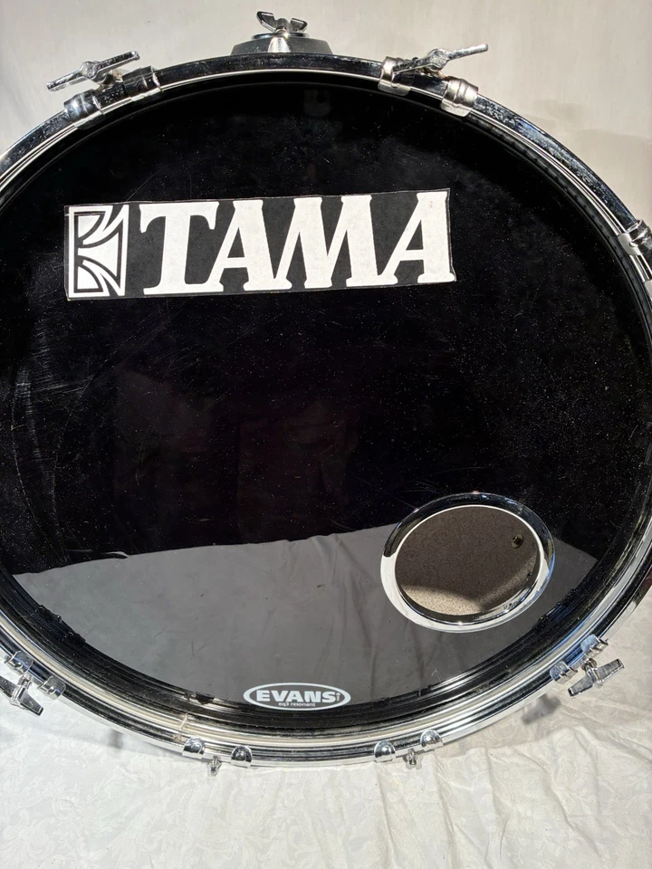 Винтажный басовый барабан 1980-х Tama Imperialstar 16 дюймов x 22 дюйма БЕЛЫЙ сделано в Японии - Изображение 2 из 4