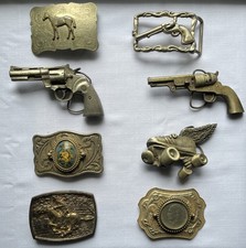 Collection of vintage belt buckles.