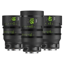 NiSi ATHENA PRIME Cine Add-On 3-Lens Kit with 40mm T1.9, 18mm, 135mm T2.2 Lens