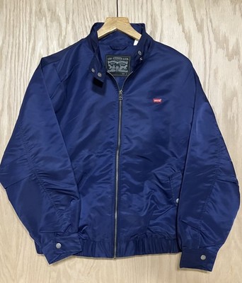 Levi's Men's Bomber Jacket W/ Button Collar, Navy Blue, Size M