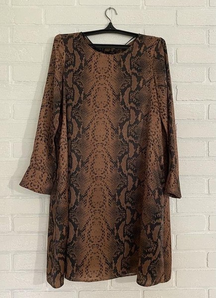 Women Cinque Dress Brown Satin 38 / M / 46