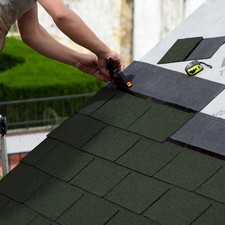 18pcs Asphalt Roof Shingles Self-Adhesive Sheds Cabin Roofing Felt Shingle Tiles