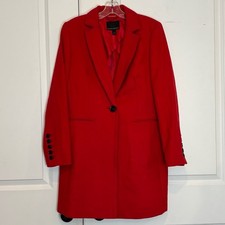 Banana Republic Red Melton Tailored Italian Wool Single Button Coat 4