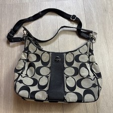 Vintage COACH Soho Black Leather and Signatur...