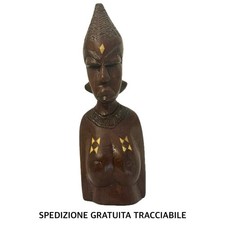 Scultura Statua Etnica In Legno Artigianale Donna Arte Africana • AFRICA •
