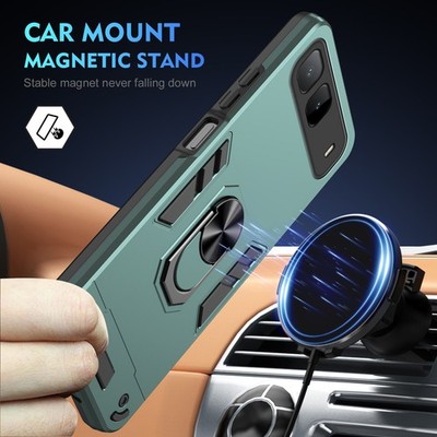 For Infinix Hot 60i 5G Luxury Hybrid Armor Ring Holder Stand Magnetic Case Cover
