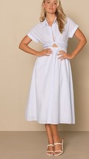 Lulus blue and white xl  dress Midi with pockets