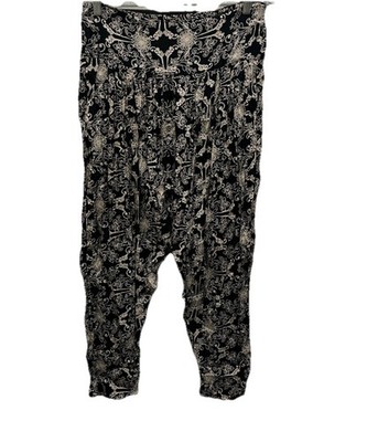 Free People Casablanca Printed Harem Pants Artsy Size Small Bohemian Stretch