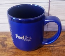 Vintage FedEx Freight Cobalt Blue Snowflake Mug Ceramic Cup