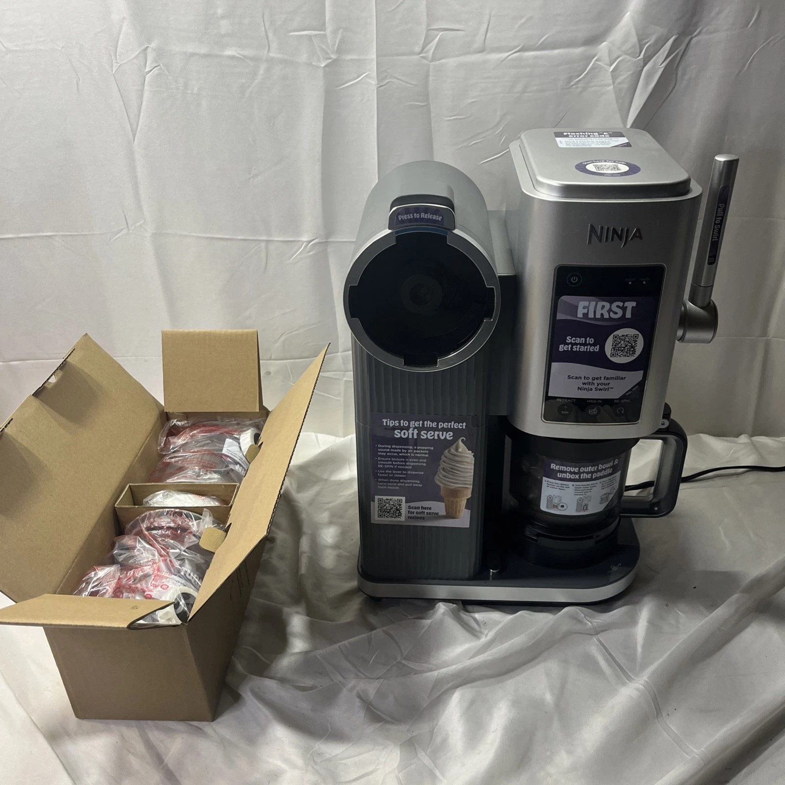 New Ninja Swirl by CREAMi Soft Serve and Ice Cream Maker NC701 No Box
