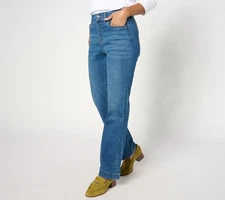Denim & Co. Women's Plus Sz Pants 20 Regular Indigo Cozy Touch Blue A671317
