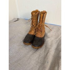 Vintage LL Bean Maine Hunting Shoes Womens 7 L Duck Boots Tan Brown Made in USA