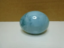 VTG 1995 HAND PAINTED GLOSSY MARBLE SWIRL 2.5" X 1.75" CERAMIC EGG FIGURINE UNB