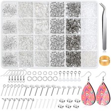 Earring Making Kit - 2393 Pcs Hypoallergenic Earring Hooks, Posts, Backs, Stu...