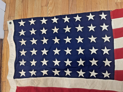 VINTAGE COTTON 48 STAR AMERICAN FLAG - 3'6