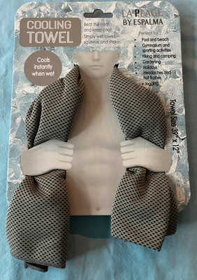 La Plage by Espalma Gray Cooling Towel 39'' X 12''