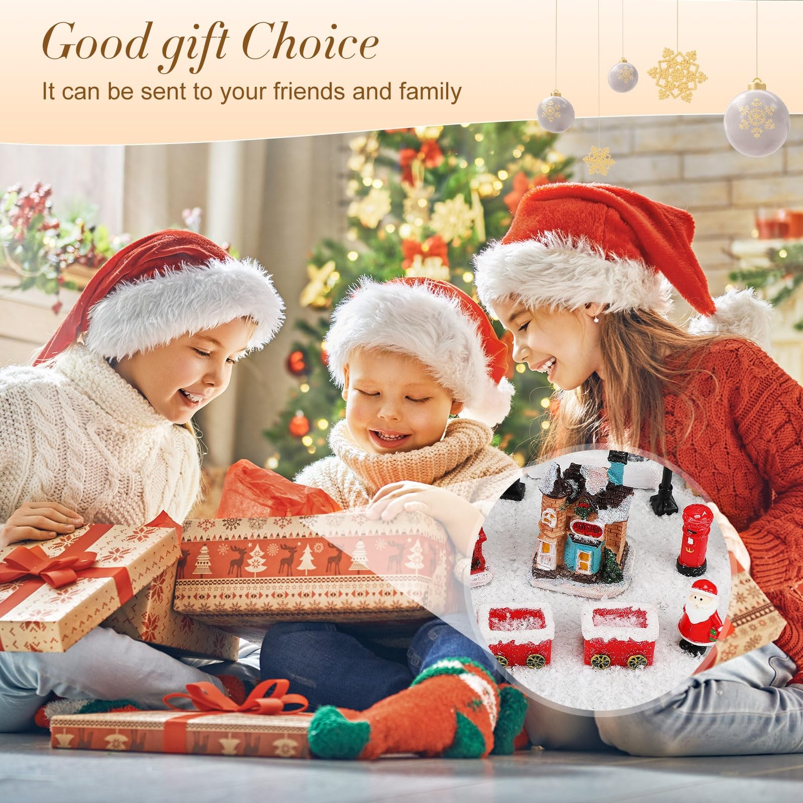 36 Pcs Christmas Village Sets Christmas Village Houses LED Holiday Village Fi...