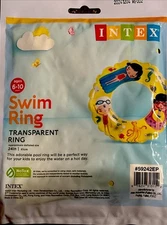 Intex Kids Inflatable Transparent Swim Ring - Day On The Beach, 24 inch