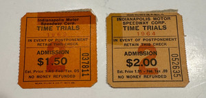 FREE SHIP! Indy 500 International 500 Mile Time Trials Tickets May 30 1963-1964