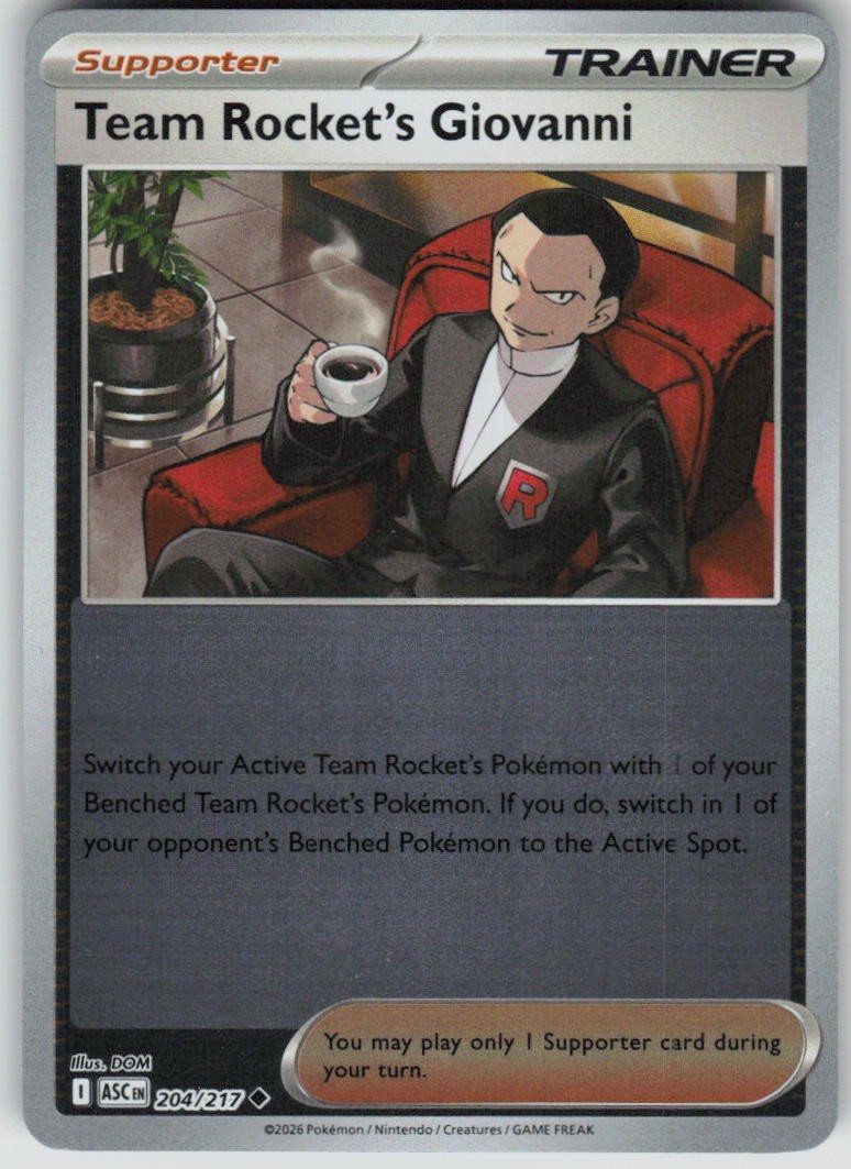 Team Rocket's Giovanni Uncommon ME: Ascended Heroes 204/217 NM