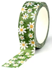 DAISY GREEN WASHI TAPE - 1000cm -NEW FULL ROLL