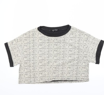Select Damen elfenbeinfarbenes Basic T-Shirt Größe 14