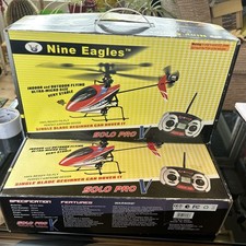 Nine Eagles Solo Pro RC Helicopter with Controllers Spares Or Repair