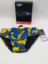 Speedo Mens Size 30 Ruse Blocks Brief Competitive Endurance SwimSuit Sapphire