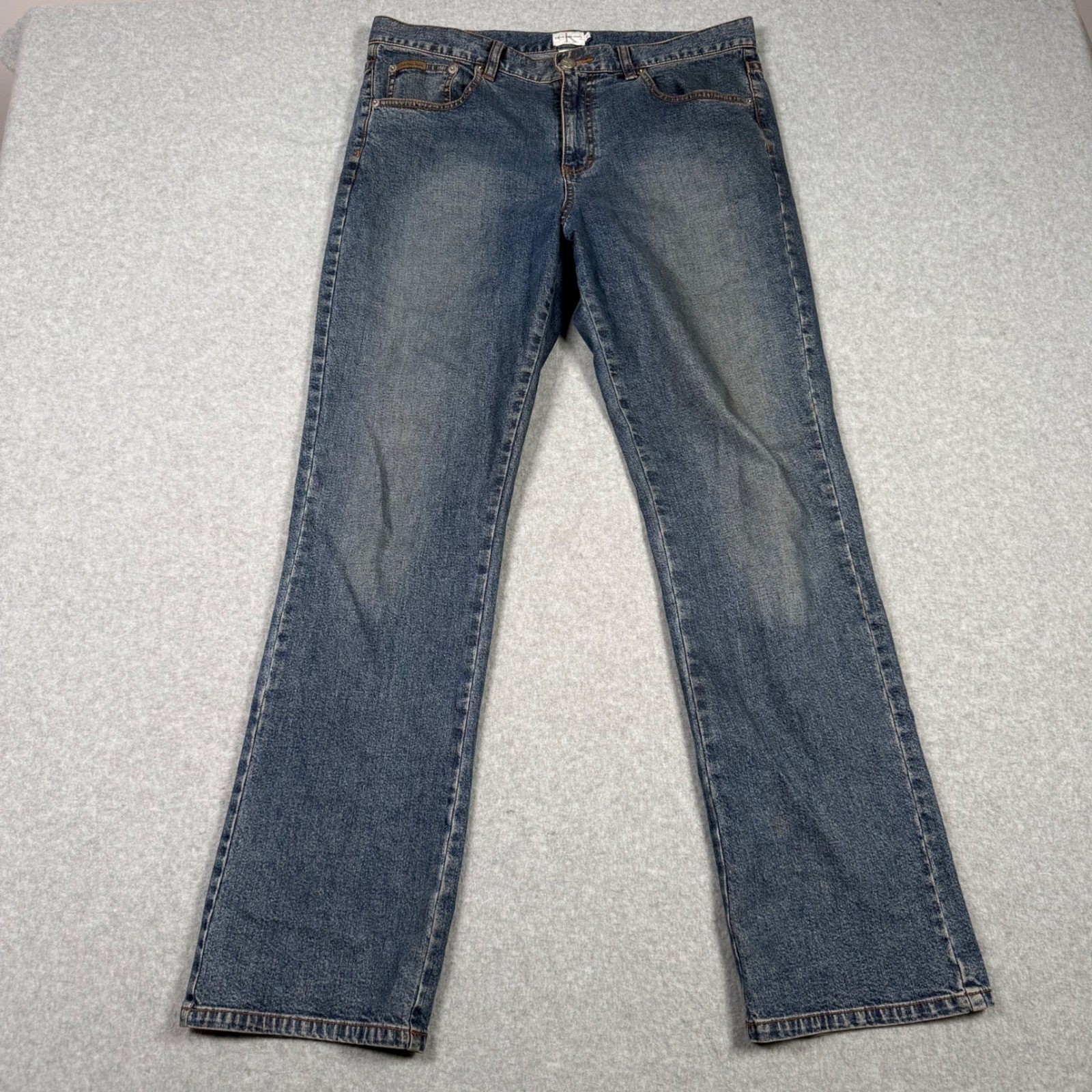 Calvin Klein Jeans, Vintage 90s Calvin Klein Jeans Womens 12 Medium Wash Straight Leg Stretch Denim