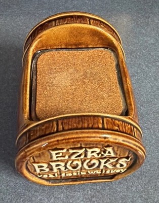 Ezra Brooks Whiskey Decanter Bottle Drink Holder Bar Caddy Vintage