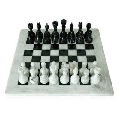 Schachbrett Mit Schach Marmor Weiß Schwarz Italian Marble Schachbrett Set 25cm