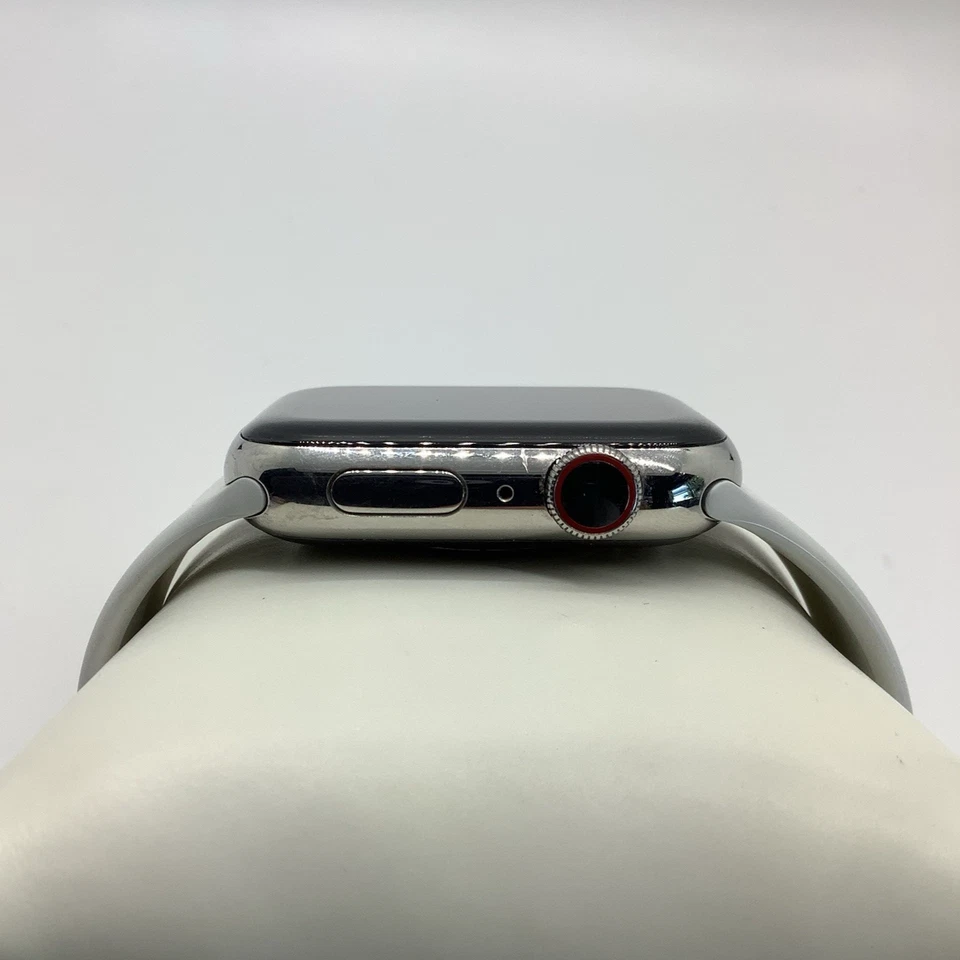 Apple Watch Series 4 / 44mm Stainless Steel and Ceramic Case with White Band - Image 4 of 4