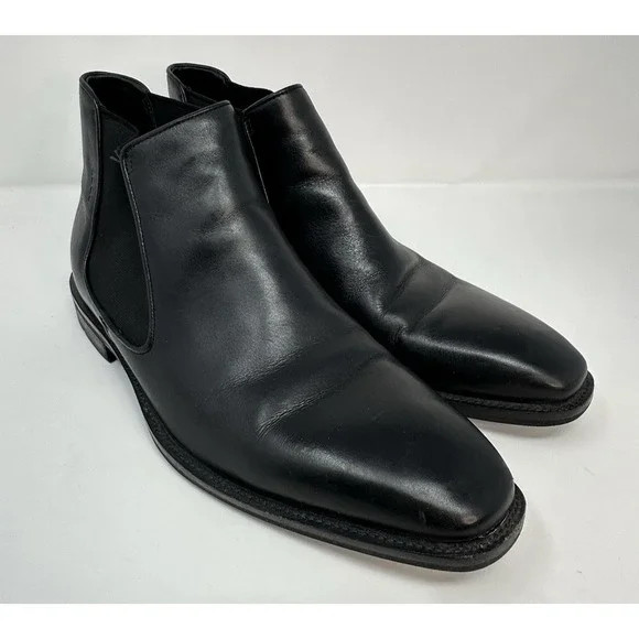 Ecco Chelsea Boots Mens 42 US 8-8.5 Black Leather Ankle Boots Pull On-image