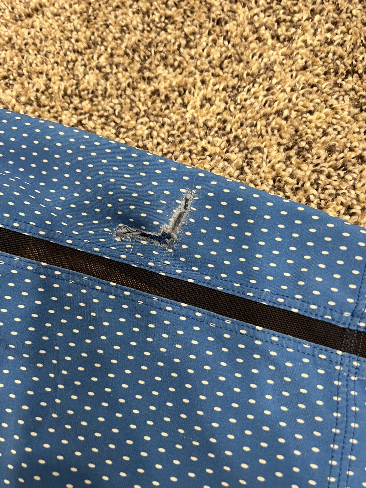 lululemon mens blue and white polka dot athletic shor… Gem