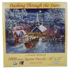 Dashing Through Snow 1000Pc Jigsaw Puzzle Snow Sleigh Church Sunsout 67436