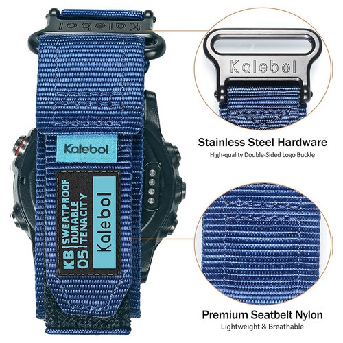 22/26MM Compatible With Garmin Watch Band Super Rugged Nylon Sports Watch Strap - Picture 9 of 24