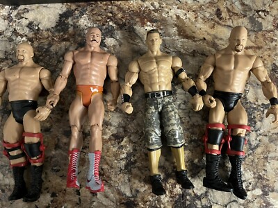WWE Action Figure Lot of 4 Mattel John Cena, Iron Shiek and 2 Steve Austin