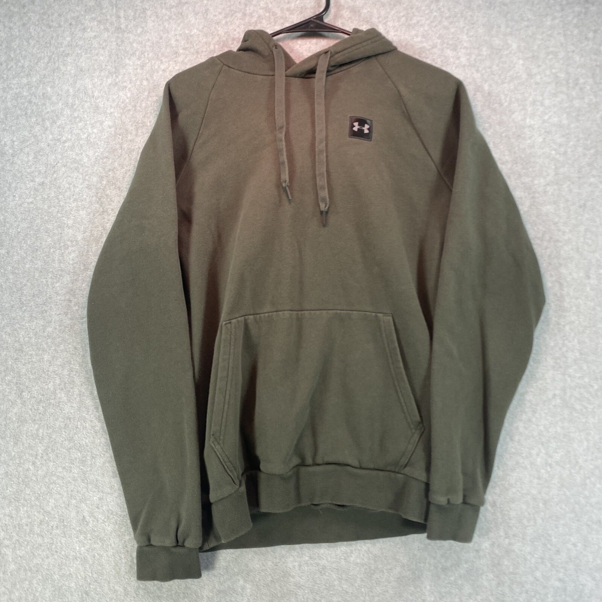 Under Armour Hoodie Mens Large Brown Rival Pullover Logo