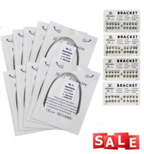Dental Ortho Metal Braces Brackets Mini Standard Roth.022 Hooks 345/ Arch Wire