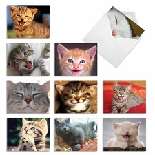 10 Thank You Note Cards - SMITTEN KITTENS M6485TYG